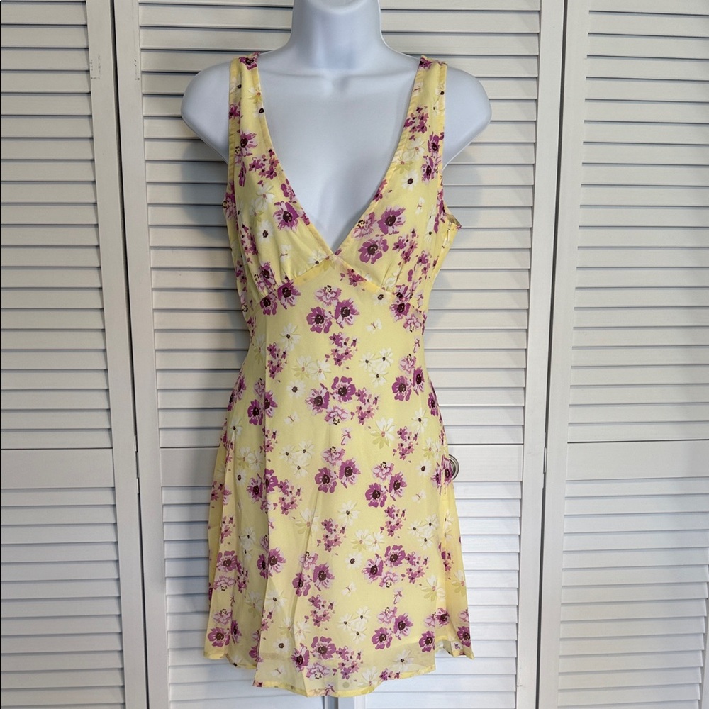 Floral Yellow and Purple Dress Princess Polly